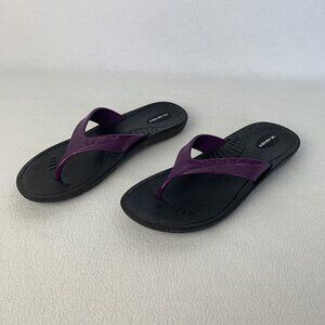 Okabashi Maui Women's Flip Flop Sandals Size L Black Purple Slip On
